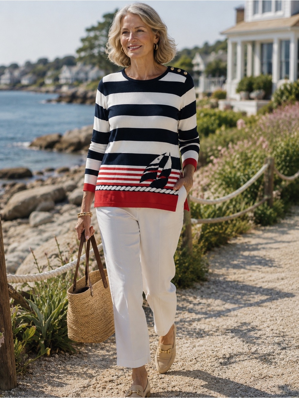 St John sport classic nautical sweater size L